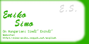 eniko simo business card